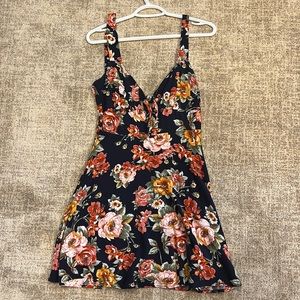 Charlotte Russe Navy Blue Floral Dress. Size Small